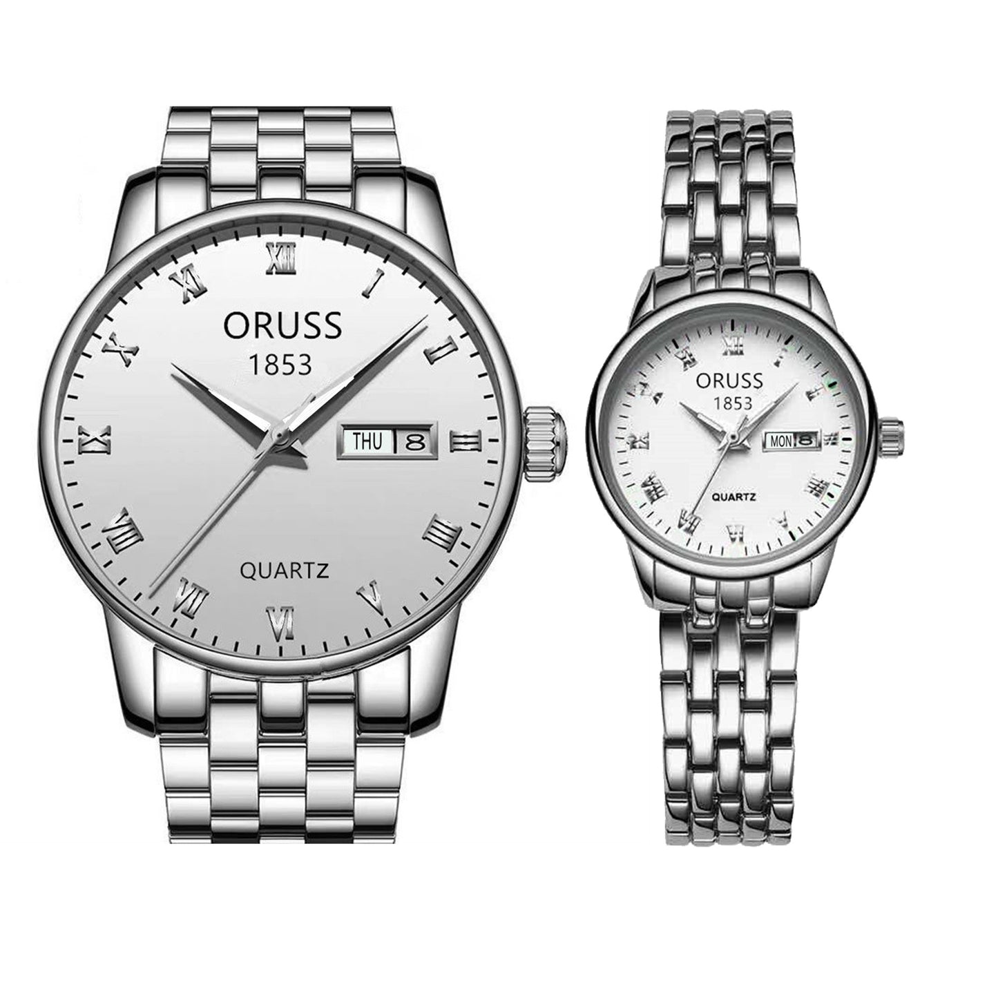His & Hers Tungsten Steel Couple Watches