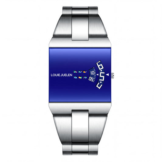 Men's Frameless Quartz Watch with Starry Laser Dial