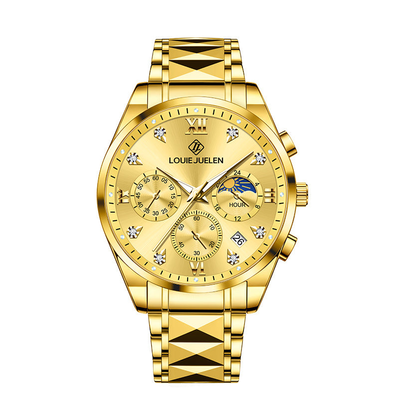 Men's Steel Belt Large Dial Business Quartz Watch