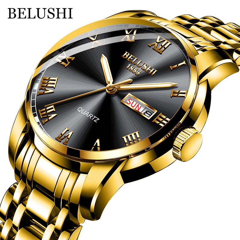 Steel belt fashion men's watch waterproof quartz watch