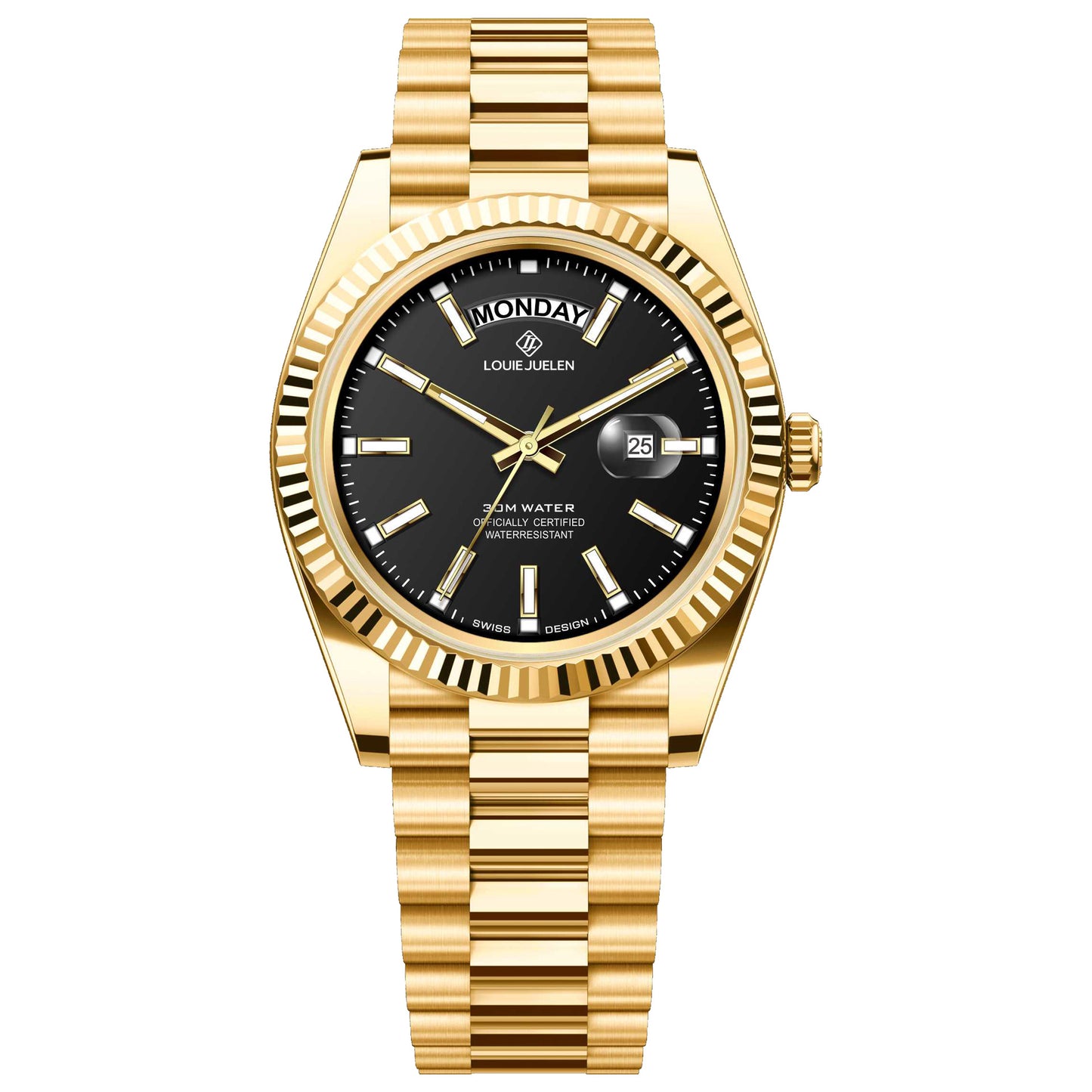 Men's Steel Belt Calendar Quartz Watch