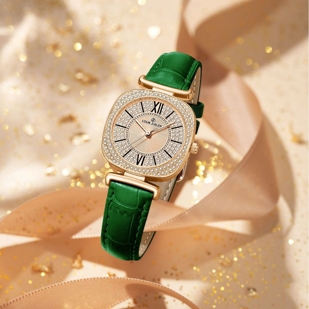 Full Diamond Light Luxury Leather Strap Women's Quartz Watch