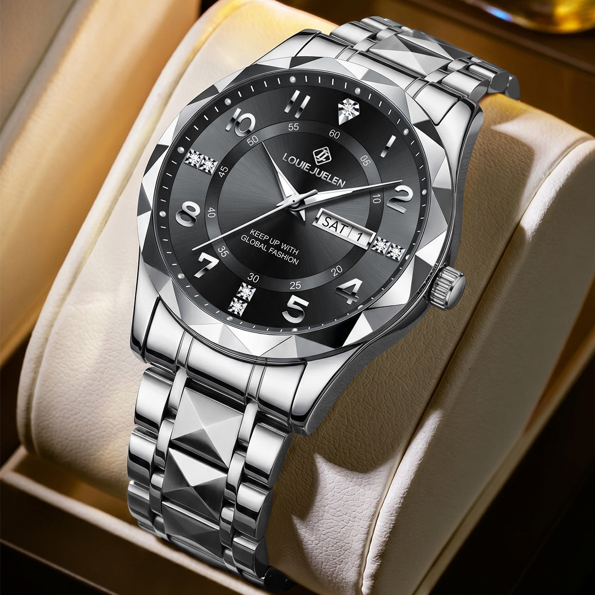 Men's Business Quartz Watch Fine Steel Strap Watch