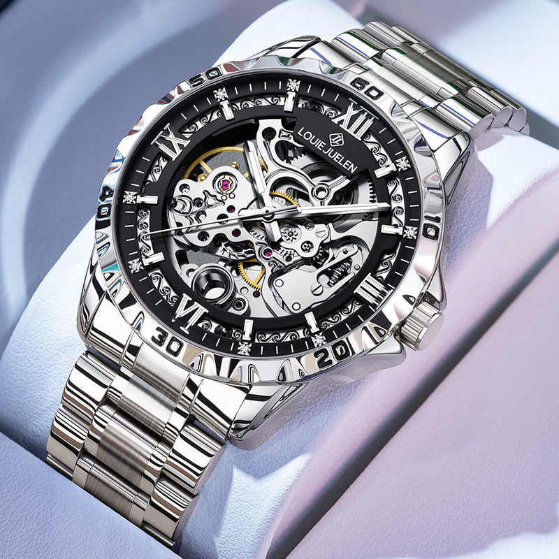 Fully automatic hollow mechanical watch men's watch