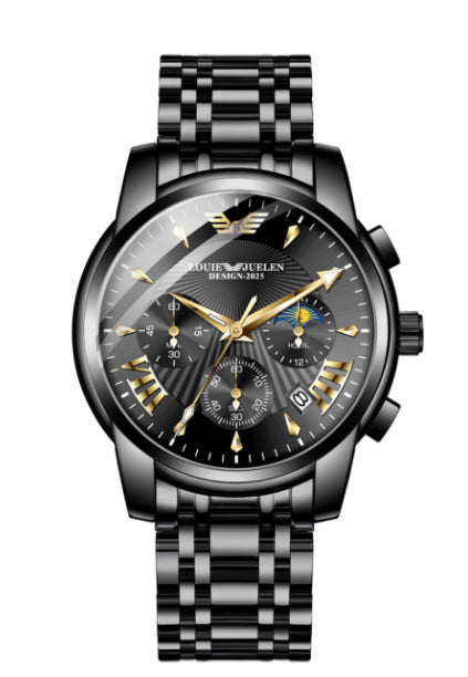 Men's Multifunctional Sun, Moon and Stars Quartz Watch