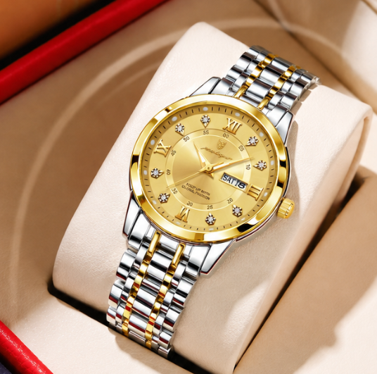Waterproof Dual Calendar Luminous Quartz Watch